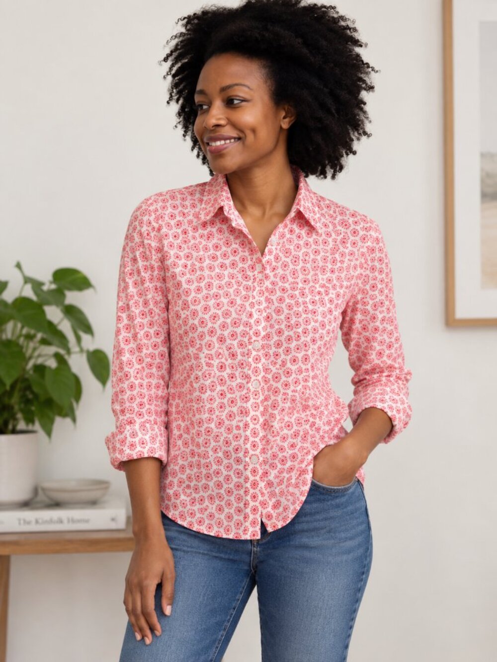 Charter Club Shirt Shop Relaxed Fit Pink Button Down Shirt Women's 10 NWOT